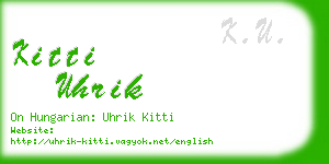 kitti uhrik business card